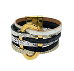 5 layers bracelet silver colors and gold