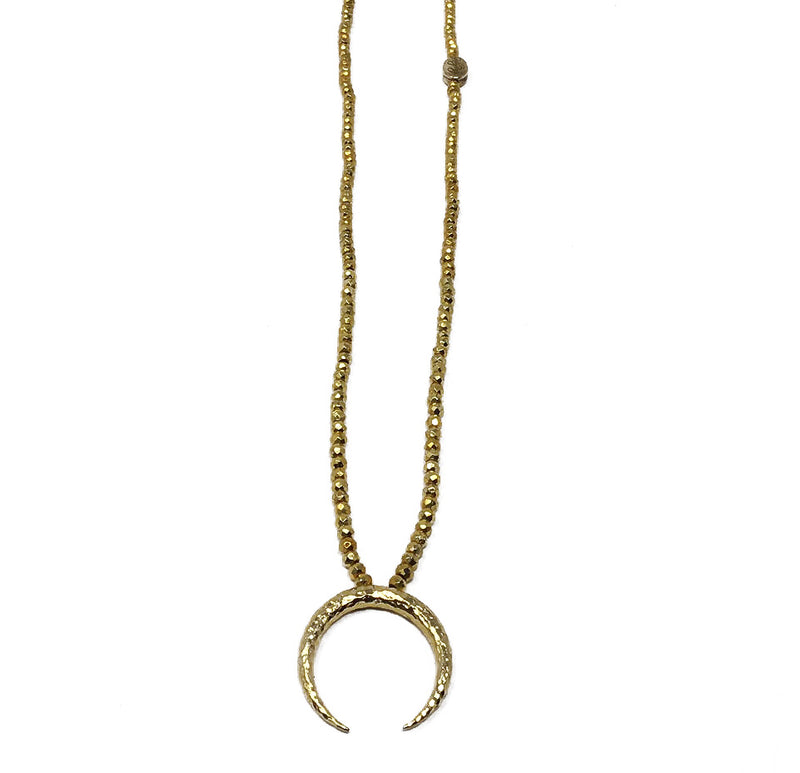 Gold plated crescent moon necklace