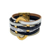 5 layers bracelet black colors and gold