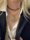 Gold curb chain, celtic cross, pendant, necklaces, statement, fashion jewelry