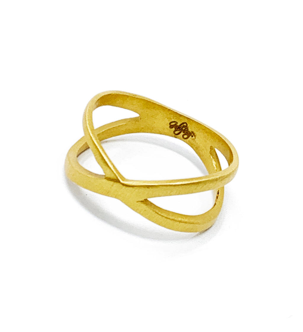 X form ring gold