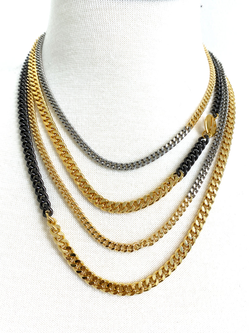 Stacked Chain Stacked Chain Necklace - 4 Layers Mixed Colors | Gaby Ray