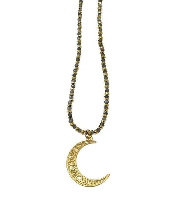 silver half moon necklace Phillimoon