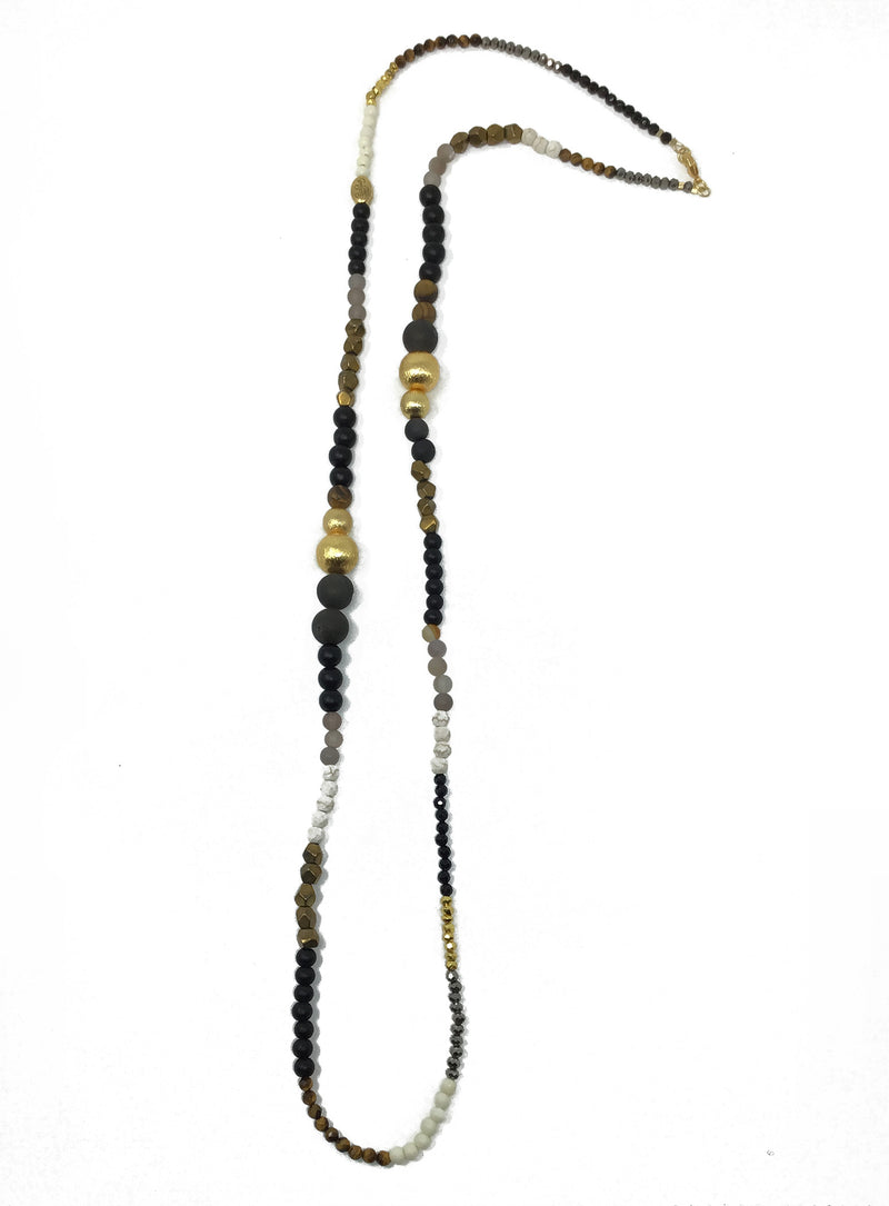 Mixed stone necklace - Rue Black