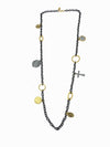 gold cross chain saint necklace